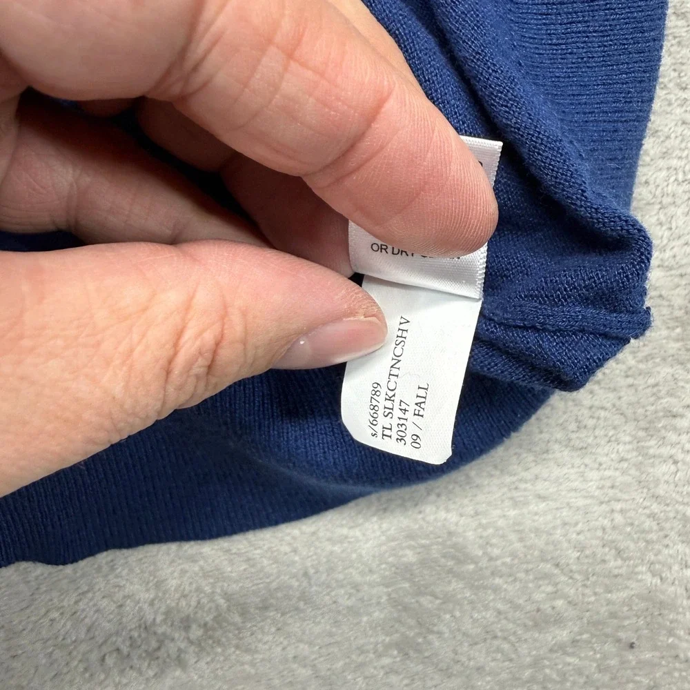Banana Republic Sweater‎ Mens Large Blue Slim Silk Cashmere Blend V-Neck Preppy